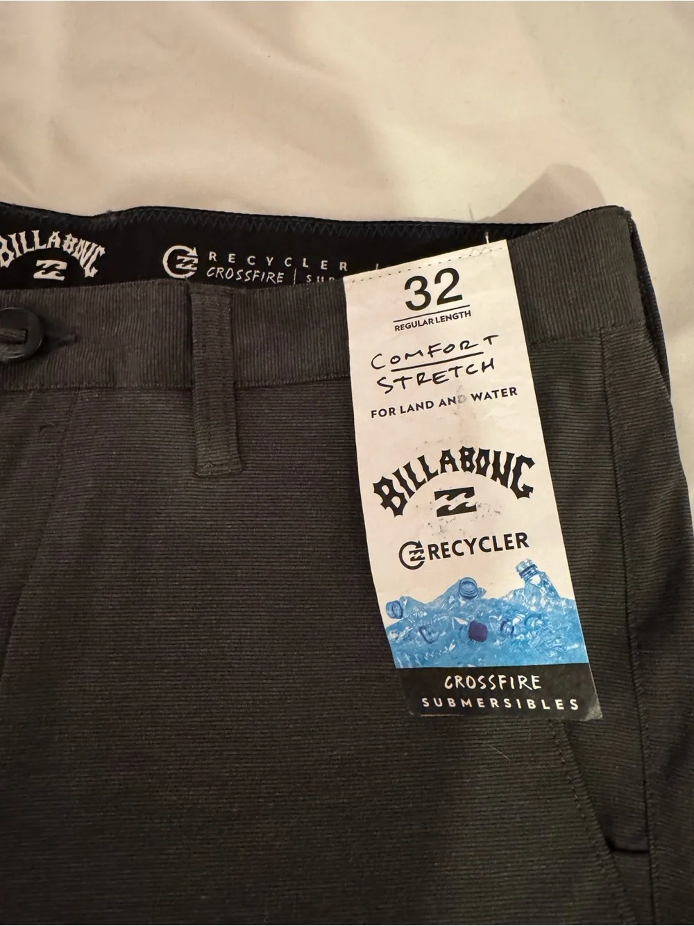 Billabong Men's Gray Performance Stretch Shorts